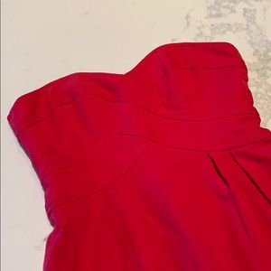 Strapless Red Poplin Dress